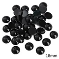 18mm black flatback acrylic animal eyes for DIY doll making and hair accessory crafts - Round (18mm) / 10 Pieces Pack / Black