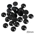 Black 20mm acrylic flatback doll eyes beads for DIY handmade animal toy crafts - Round (20mm) / 10 Pieces Pack / Black