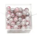 Exquisite 10mm pink and white ombre ice-crackle glass loose beads for DIY jewelry - Color 13