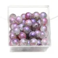 10mm purple marbled crackle glass beads in a clear box for DIY jewelry making accessories - Color 14
