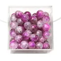 10mm purple cracked glass beads featuring marble dye effect for DIY jewelry making - Color 15
