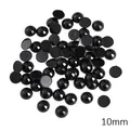 10mm glossy black acrylic flatback dome beads for DIY doll eyes and craft making - Round (10mm) / 50 Pieces Set / Black