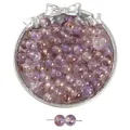 8mm purple ice-transparent glass beads with gold splatter and ink wash for DIY jewelry - 50 Pieces (Approx. 8mm/Hole 1mm) / Purple (1)