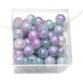10mm marbled purple and teal green crackle glass beads for DIY handmade jewelry crafts - Color 17