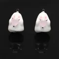 Adorable white resin ghost charms with faceted pink hearts for Halloween DIY jewelry crafts - White Ghost (Pink Rhinestone Decor) (BSB109) / 16x23mm 1 Piece/Pack