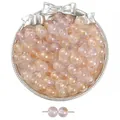 8mm ice-transparent glass beads with gold-sprinkled ink marbled effect - 50 Pieces (Approx. 8mm/Hole 1mm) / Lilac (2)
