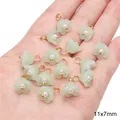 Colgantes de lirio de los valles en imitación de jade para bisutería DIY, 11x7mm - Lirio de los Valles (11x7mm) / Paquete de 5 / Verde claro