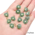 Light green flower-shaped glass imitation jade pendants for DIY jewelry, 11x7mm - Lily of the Valley (11x7mm) / 5 Pieces/Pack / Green