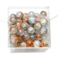 Vintage 10mm cracked glass beads with blue and copper marble effect for DIY jewelry - Color 19