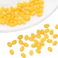 Yellow oval flatback acrylic beads for DIY doll eyes and hair accessories - Oval (4x6mm) / 100pcs Pack / Yellow