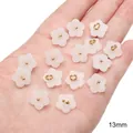 13mm milky white cherry blossom glass charms for DIY ancient style jewelry making - Pear Flower (13mm) / 5 Pieces/Pack / White