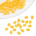High quality bright yellow oval acrylic flatback beads for DIY animal eyes and crafts - Oval (5x7mm) / 50 Pieces / Yellow