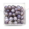 10mm purple glass crackle beads with internal ice-crack texture for DIY jewelry crafts - Purple