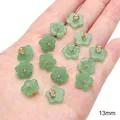 13mm pale green glass flower pendant charm for DIY jewelry making and accessory crafts - Pear Flower (13mm) / 5 Pieces/Pack / Green