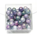 Vibrant 10mm marble glass crackle round beads with gold shimmer for DIY jewelry making - Mixed Blue Green Purple