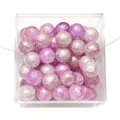 10mm purple and white crackle glass beads with marbled texture for DIY jewelry making - Light Purple