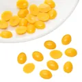 Vibrant yellow oval acrylic flatback beads for DIY handmade doll eyes and hair accessories - Oval Shape (10x12mm) / 50 Pieces / Yellow