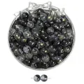 Perles en verre transparentes de 8mm avec feuilles d'or et effet encre pour bijoux DIY - 50 Pièces (Env. 8mm/Trou 1mm) / Noir (8)