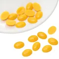 Polished yellow oval acrylic flatback beads for DIY doll eyes and hair clip accessories - Oval Shape (10x15mm) / 50 Pieces / Yellow