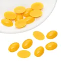 Bright yellow oval flatback acrylic beads for DIY doll eyes and handmade jewelry accessories - Oval (13x19mm) / 30Pcs Pack / Yellow