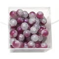 Round 10mm purple and white ice-cracked glass beads for handmade jewelry DIY crafts - Purple Red Gray Mixed