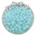Exquises perles en verre bleu clair transparent de 8 mm pour bijoux et colliers DIY - 50 Pièces (8mm/Trou 1.5mm) / Bleu Clair (10)