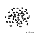 Shiny black 4x6mm oval acrylic flatback beads for DIY animal eyes and doll crafts - Oval (4x6mm) / 100pcs Pack / Black