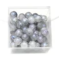 10mm lavender blue crackle glass beads for DIY jewelry making in clear storage box - Light Periwinkle
