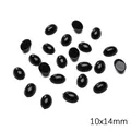 Black 10x14mm oval acrylic flatback beads for DIY handmade doll eyes and crafts - Oval Style (10x14mm) / 20 Pieces Set / Black