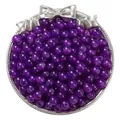 Perles rondes en verre violet translucide de 8mm pour la création de bijoux DIY et artisanat - 50 Pièces (8mm/Trou 1.5mm) / Violet (13)