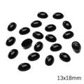 Black 13x18mm oval acrylic flatback beads for animal eyes doll making and DIY crafts - Oval (13x18mm) / 10 Pieces Pack / Black
