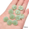16mm green glass imitation jade peace buckle pendants for DIY jewelry making - Lotus Leaf (16mm) / 5 Pieces/Pack / Light Green