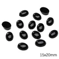 Set of black oval acrylic flatback beads 15x20mm for DIY doll eyes and craft making - Oval (15x20mm) / 10 Pieces Pack / Black
