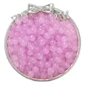 Perles rondes en verre rose translucide 8mm pour création de bijoux faits à la main - 50 Pièces (8mm/Trou 1.5mm) / Violet Clair (14)