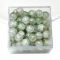 Light green 10mm ice-split crackle glass round beads for DIY vintage jewelry making - Light Green