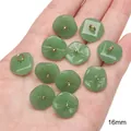 16mm green glass jade-imitation charms for DIY jewelry making and clothing accessory - Lotus Leaf (16mm) / 5 Pieces/Pack / Green