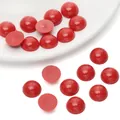 Vibrant red acrylic flat-back cabochon beads for DIY doll eyes and craft accessories - Round (12mm) / 50 Pieces / Red