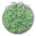 Perles de verre rondes 8mm vert clair transparent pour création de bijoux DIY - 50 Pièces (8mm/Trou 1.5mm) / Vert Clair (15)