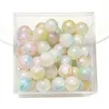 Premium 10mm colorful marble glass crackle beads in clear box for DIY jewelry making - Color 31