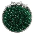 Perles rondes en verre transparent vert foncé de 8 mm pour la création de bijoux - 50 Pièces (8mm/Trou 1.5mm) / Vert Foncé (16)