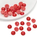 Vibrant red flatback acrylic beads for DIY doll eyes and craft hair accessories decoration - Round (10mm) / 50 Pieces / Red