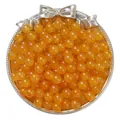 Perles en verre orange givré de 8 mm avec effet feuille d'or pour bijoux DIY - 50 Pièces (8mm/Trou 1.5mm) / Orange-Jaune (17)