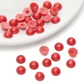 Smooth red acrylic flatback beads for DIY doll making and handcrafted animal eyes - Round (8MM) / 100pcs Pack / Red