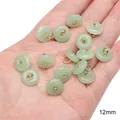 Handheld 12mm pale green faux jade glass donut charms with gold loops for DIY jewelry - Peace Buckle (12mm) / 5 Pieces/Pack / Light Green