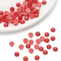 Bright red acrylic flatback half round beads for DIY doll eyes and craft accessory making - Round (6MM) / Pack of 200 / Red