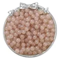 Perles en verre rose 8mm effet glacé pour la fabrication de bijoux DIY créatifs - 50 Pièces (8mm/Trou 1.5mm) / Couleur Café (18)