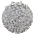 Perles en verre transparentes de 8mm haut de gamme sur plateau argenté pour bijoux DIY créatifs - 50 Pièces (8mm/Trou 1.5mm) / Gris(19)