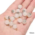 10mm white glass imitation jade bead charms with metal flower caps for jewelry making - Lantern (10mm) / 5 Pieces/Pack / White