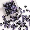 10mm purple and blue galaxy crackle glass beads for handmade DIY jewelry making - Color 37