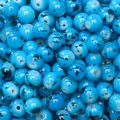 8mm bright blue glass beads with black ink wash patterns for DIY handmade jewelry making - 8mm Hole Approx 1mm 30 Pcs/Pack / Teal